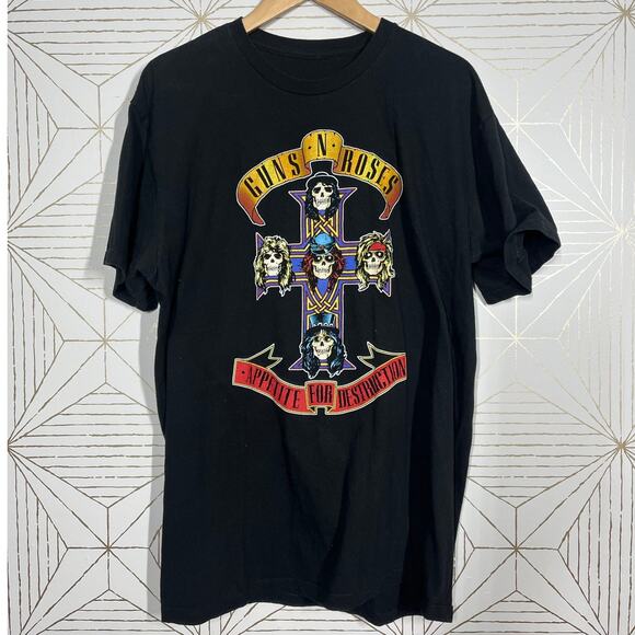 Guns N’ Roses Appetite for Destruction Cross graphic t-shirt Large 100% Cotton - Picture 1 of 4